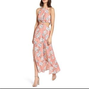 LUSH floral cutout maxi dress